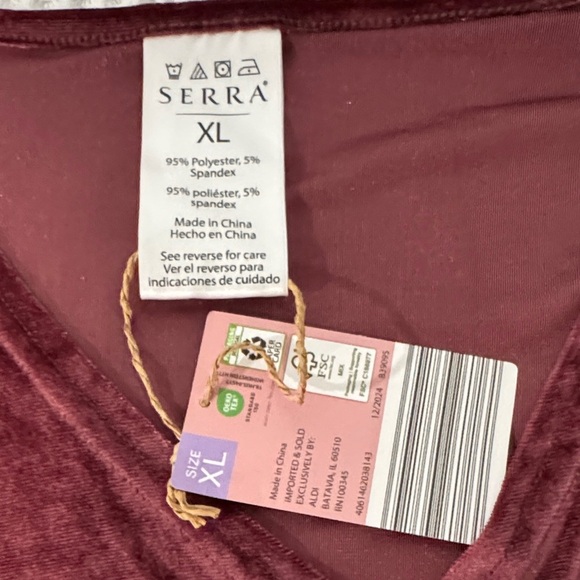 Serra Long Sleeve Velvet Dress in Rich burgundy - Picture 8 of 9